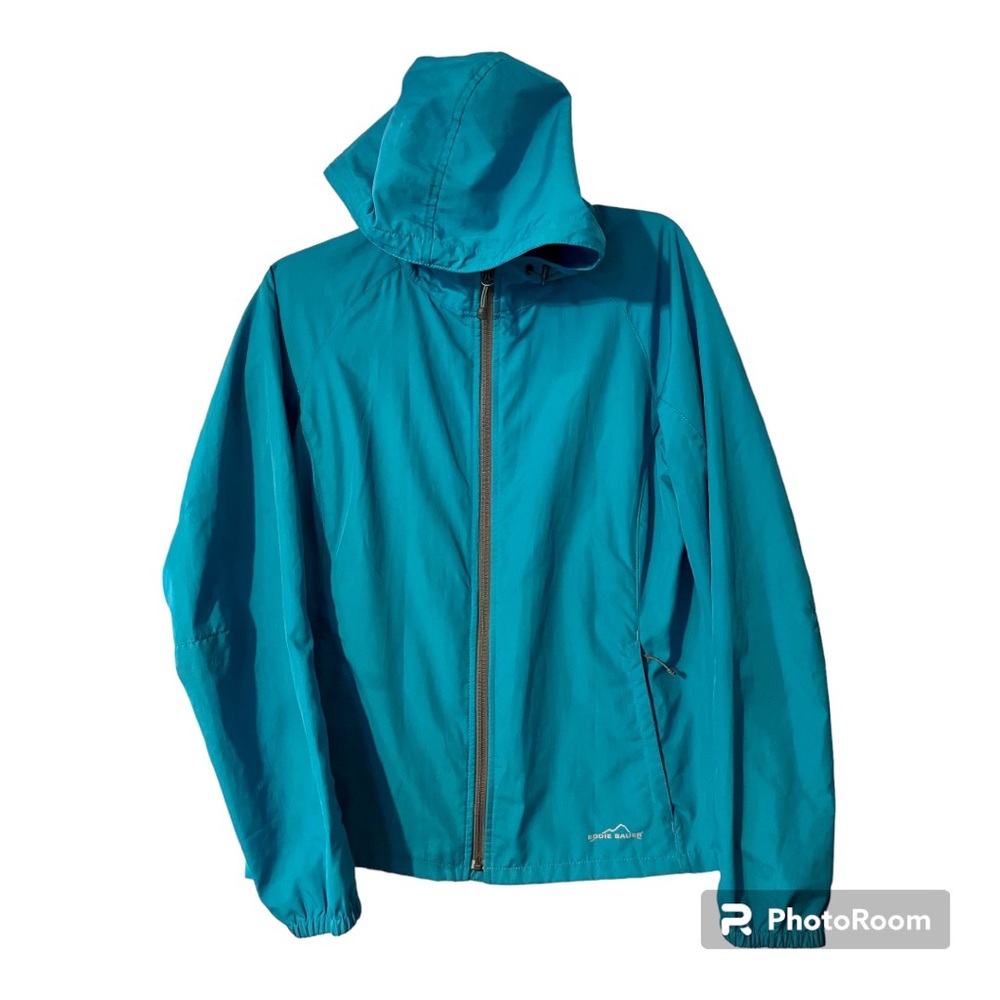 Eddie Bauer Sport rain jacket - ladies size M - zip up with hood - lightweight!!